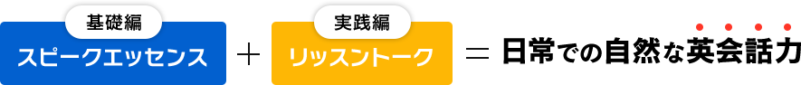 「基礎編」スピークエッセンス＋「実践編」リッスントーク＝日常での自然な英会話力