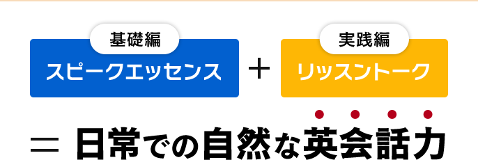 「基礎編」スピークエッセンス＋「実践編」リッスントーク＝日常での自然な英会話力