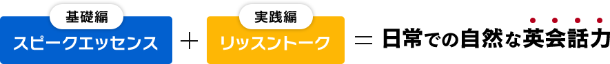 「基礎編」スピークエッセンス＋「実践編」リッスントーク＝日常での自然な英会話力